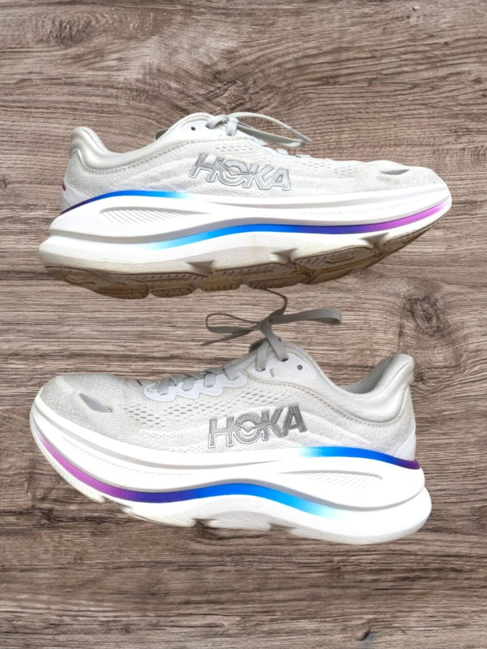 HOKA Bondi 9 Cosmic Grey White Running Shoes Women’s 7.5 - Picture 1 of 9